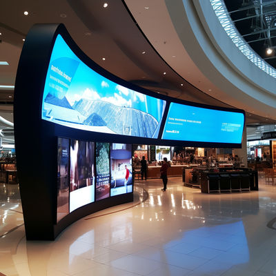 IP65 Eğri LED Ekran Duvarı P3 Ticari LED Ekran Çok yönlü
