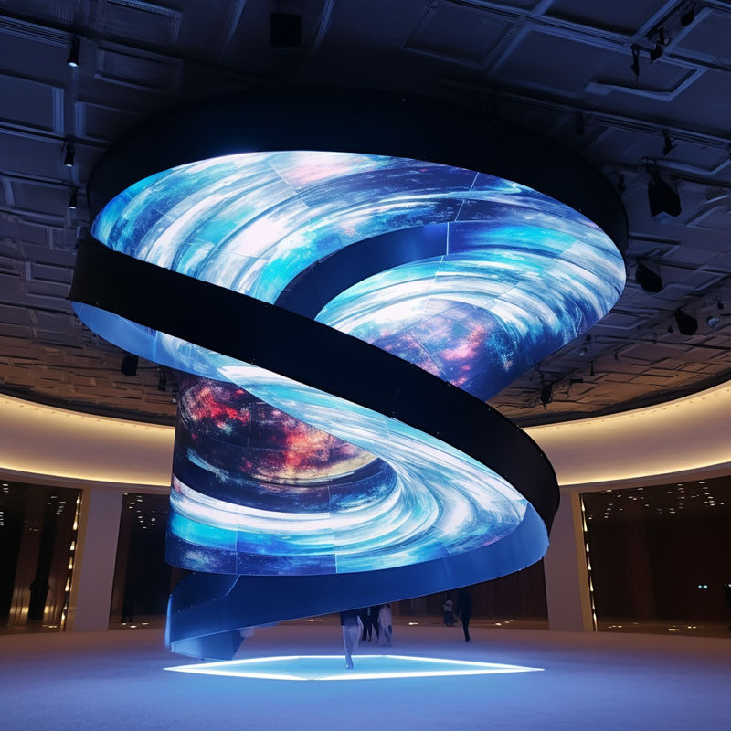 Işık ve Tasarım Sinfoni İç Evren için Modern Eğilmiş LED Ekranı