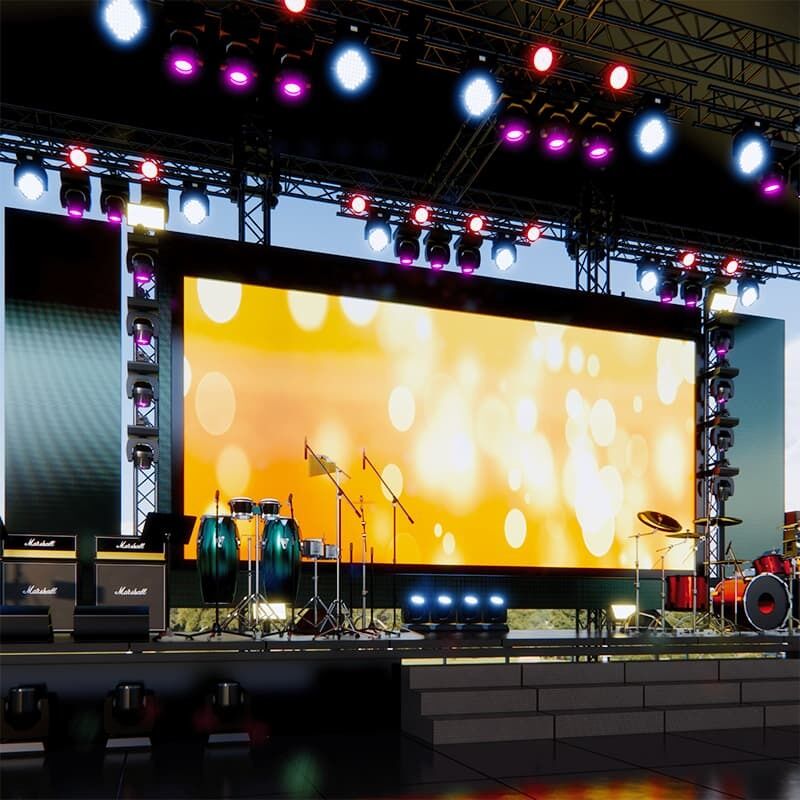 Outdoor Rental P4.81 LED Screen with Wide Viewing Angles and Fast Setup for Stage Backgrounds, Easy Transport with Flight Cases