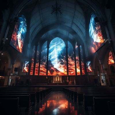 Kilise P3 İçerideki LED Ekran Ekranı Reklamı 16.7M Renk Sınırı ile