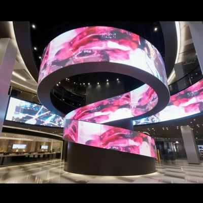 Eğimli Esnek LED Video Duvar ayarlanabilir Esnek LED Panel Ekranı İç mekan