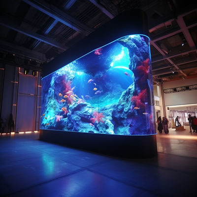 P3.91 / P4 / P5 Eğri Projector Ekranı LED Parlaklığı 1500-5000cd/M2