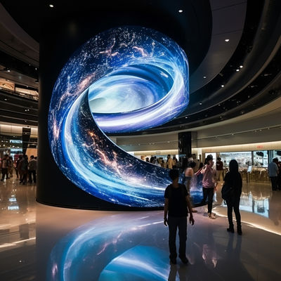Dış / İçerideki Eğimli LED Video Duvar Ekranları 3840Hz Yenilenme Hızı